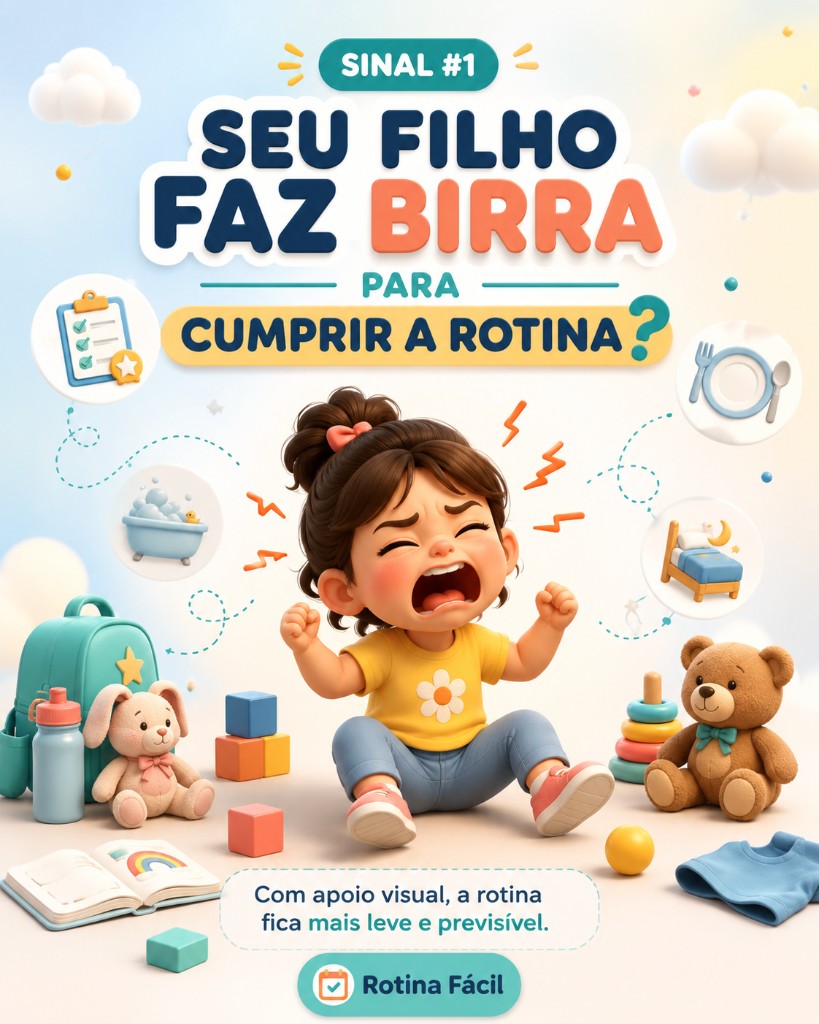 Seu filho faz birra para cumprir a rotina?