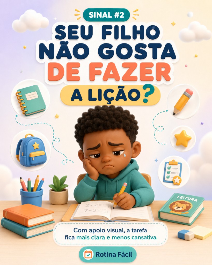 Seu filho não gosta de fazer a lição?