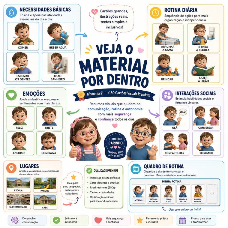 Cartões visuais de rotina